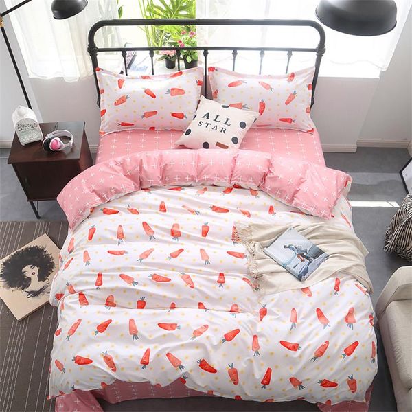 home textile 4pcs twin full king size carrot bedding sets white duvet cover pillowcases pink flat sheet bedclothes
home textile 4pcs twin full king size carrot bedding sets white duvet cover pillowcases pink flat sheet bedclothes
