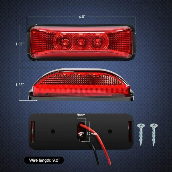 emergency lights durable side markers light rv truck trailer red replacement 1000k 12-24v
emergency lights durable side markers light rv truck trailer red replacement 1000k 12-24v