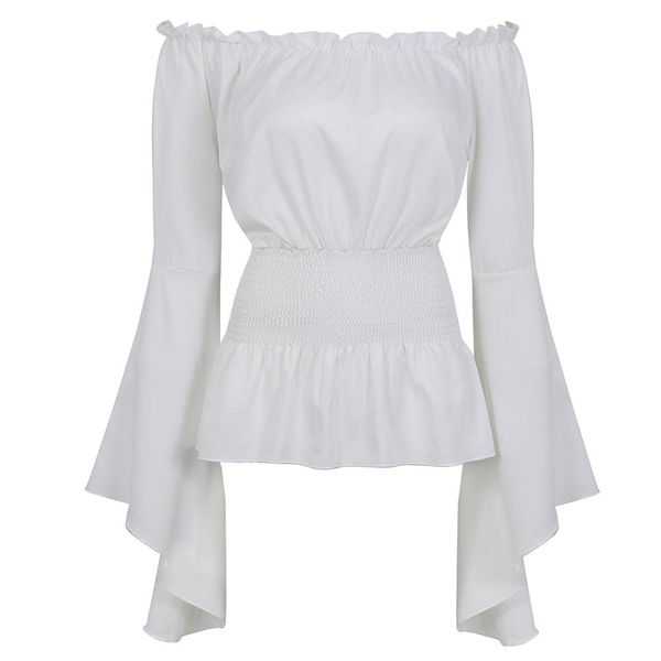 Womens Renaissance Gothic Blouse Bell sleeves Ruffle Off Shoulder Boho Corset Top, Beige
Womens Renaissance Gothic Blouse Bell sleeves Ruffle Off Shoulder Boho Corset Top, Beige