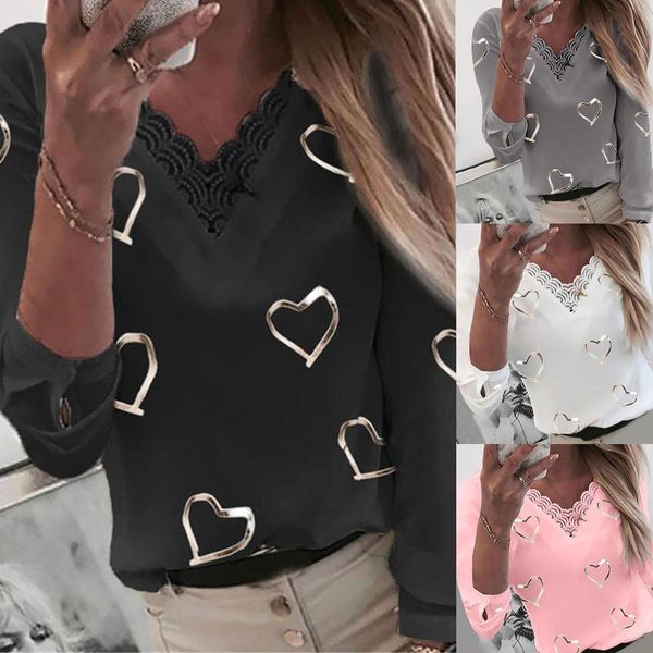 women's t-shirt women t-shirts hearts print v-neck lace patchwork long sleeve y2k ladies ropa mujer camisetas tshirts harajuku, White
women's t-shirt women t-shirts hearts print v-neck lace patchwork long sleeve y2k ladies ropa mujer camisetas tshirts harajuku, White