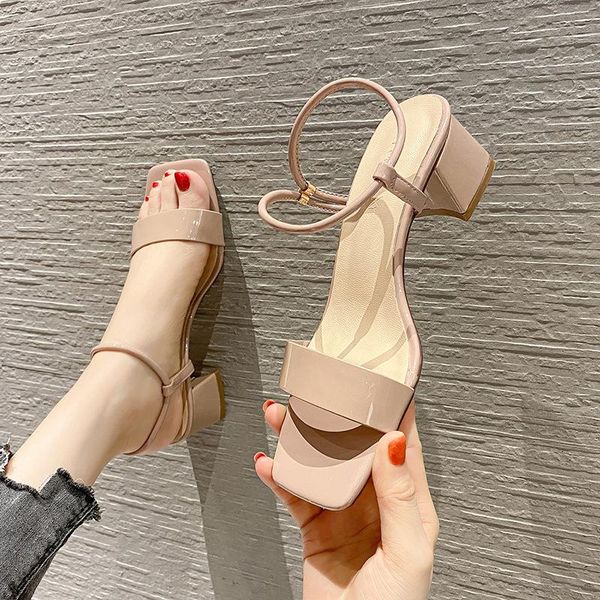 sandals girls summer korean square toe leather woman thick heel belt ankle strap high heels rubber sole female shoes, Black
sandals girls summer korean square toe leather woman thick heel belt ankle strap high heels rubber sole female shoes, Black