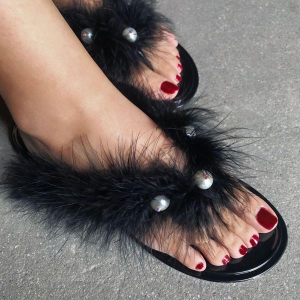 summer woman slippers feather flat ladies slides open toe flip flops pvc clear outdoor female amazing shoes, Black
summer woman slippers feather flat ladies slides open toe flip flops pvc clear outdoor female amazing shoes, Black