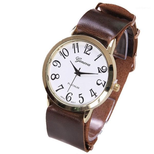 wristwatches geneva women watch golden rim pu leather wristwatch casual dress woman fashion girl gift dama, Slivery;brown
wristwatches geneva women watch golden rim pu leather wristwatch casual dress woman fashion girl gift dama, Slivery;brown