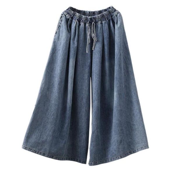 women's jeans women elastic waist wide leg pants loose autumn trousers culottes elegant office ladies casual palazzo work pantalon, Blue
women's jeans women elastic waist wide leg pants loose autumn trousers culottes elegant office ladies casual palazzo work pantalon, Blue