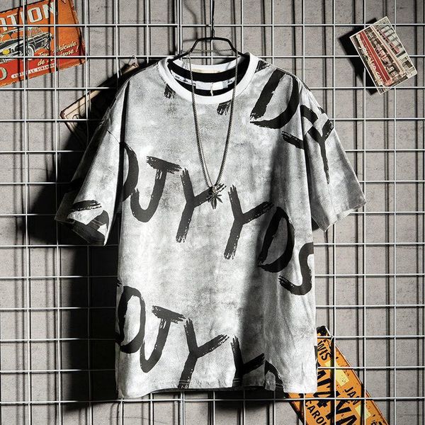 men's t-shirts fashion letter print t shirt for men summer clothing loose half sleeve t-shirt street tie-dye harajuku round neck tees, White;black
men's t-shirts fashion letter print t shirt for men summer clothing loose half sleeve t-shirt street tie-dye harajuku round neck tees, White;black