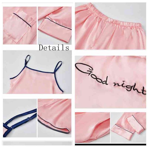 sleepwear 7 pieces women pajamas set stain soft pyjama spring autumn female nightwear solid faux silk shorts homewear 5obo nbbs, Black;red
sleepwear 7 pieces women pajamas set stain soft pyjama spring autumn female nightwear solid faux silk shorts homewear 5obo nbbs, Black;red
