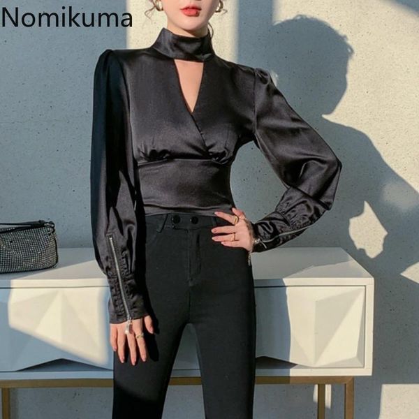 nomikuma satin shirt women fashion korean style cropped backless long sleeve blouse solid color blusas mujer 3d472 women's blouses & s, White
nomikuma satin shirt women fashion korean style cropped backless long sleeve blouse solid color blusas mujer 3d472 women's blouses & s, White