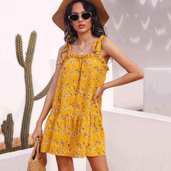 dress yellow floral print spaghetti strap short dress women 2021 sleeveless lace up ladies casual loose elegant holiday dresses dlhg, Black;gray
dress yellow floral print spaghetti strap short dress women 2021 sleeveless lace up ladies casual loose elegant holiday dresses dlhg, Black;gray