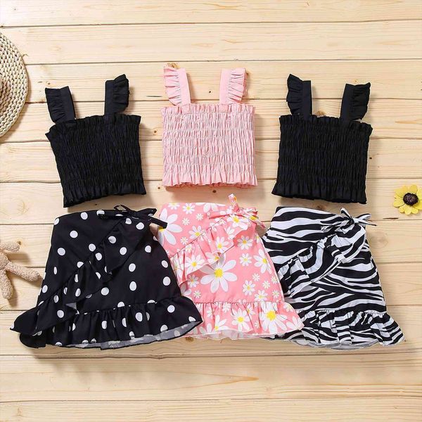 summer fashion kids girls clothes sets 2pcs solid sleeveless vest floral polka dot printed a line skirts outfit 1, White
summer fashion kids girls clothes sets 2pcs solid sleeveless vest floral polka dot printed a line skirts outfit 1, White