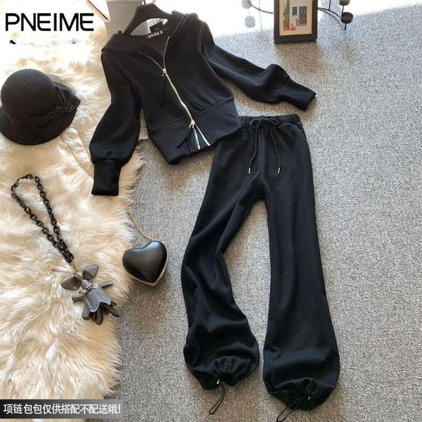 women's large size tracksuit casual suit fashion sweater wide leg pants two-piece cardigan hoodie set two piece, White
women's large size tracksuit casual suit fashion sweater wide leg pants two-piece cardigan hoodie set two piece, White