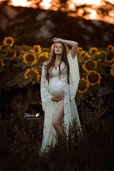 lace maternity dress maxi gown pregnancy dresses v neck pregnant women pgraphy props, White
lace maternity dress maxi gown pregnancy dresses v neck pregnant women pgraphy props, White