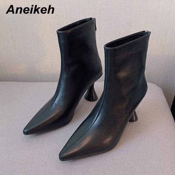 boots aneikeh 2021 winter pu soft leather elegant women's high fashion casual rear zipper spike heels pointed toe size35-39, Black
boots aneikeh 2021 winter pu soft leather elegant women's high fashion casual rear zipper spike heels pointed toe size35-39, Black