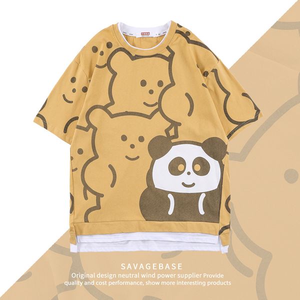 new summer wear 2021 bear print t-shirt student stitched half sleeve men's shirt, White
new summer wear 2021 bear print t-shirt student stitched half sleeve men's shirt, White