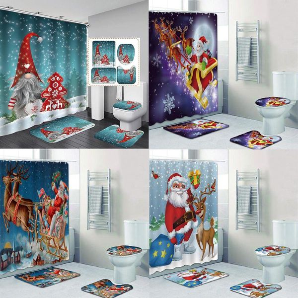 shower curtains 4 pcs christmas curtain sets waterproof bath with 12 hooks base mat toilet floor bathroom accessories
shower curtains 4 pcs christmas curtain sets waterproof bath with 12 hooks base mat toilet floor bathroom accessories