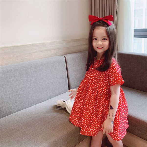 summer cute baby girls red floral short sleeve princess dresses kids fashion backless loose dress 1-6y 210615, Red;yellow
summer cute baby girls red floral short sleeve princess dresses kids fashion backless loose dress 1-6y 210615, Red;yellow