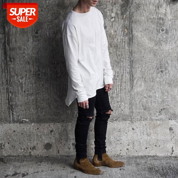 men's flow solid color t-shirt short front and long back couple long-sleeved #xi8s, White;black
men's flow solid color t-shirt short front and long back couple long-sleeved #xi8s, White;black