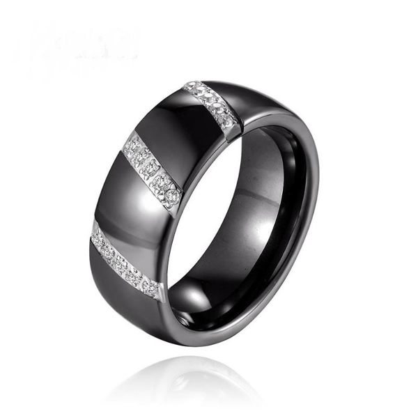 wedding rings 8mm black and white ceramic simple style three line crystal zircon for women fashion jewelry gift, Slivery;golden
wedding rings 8mm black and white ceramic simple style three line crystal zircon for women fashion jewelry gift, Slivery;golden