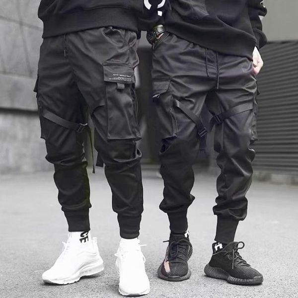 men's pants harajuku fashion ribbons harem joggers cargo streetwear casual pockets track male hip hop trousers, Black
men's pants harajuku fashion ribbons harem joggers cargo streetwear casual pockets track male hip hop trousers, Black