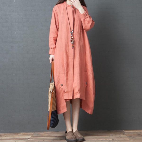 casual dresses women solid plus size loose dress long sleeves stand collar buttoned asymmetrical 2021 spring autumn midi robes, Black;gray
casual dresses women solid plus size loose dress long sleeves stand collar buttoned asymmetrical 2021 spring autumn midi robes, Black;gray