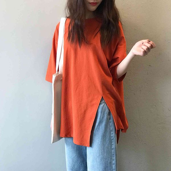 women's t-shirt design irregular split short sleeve t-shirt 2021 korean loose medium length pullovers women fashionable summer wea, White
women's t-shirt design irregular split short sleeve t-shirt 2021 korean loose medium length pullovers women fashionable summer wea, White