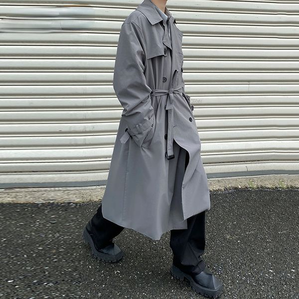 men's wear medium length trench coat with belt autumn fashion grey korean trend windbreaker double breasted clothes 2021new, Tan;black
men's wear medium length trench coat with belt autumn fashion grey korean trend windbreaker double breasted clothes 2021new, Tan;black