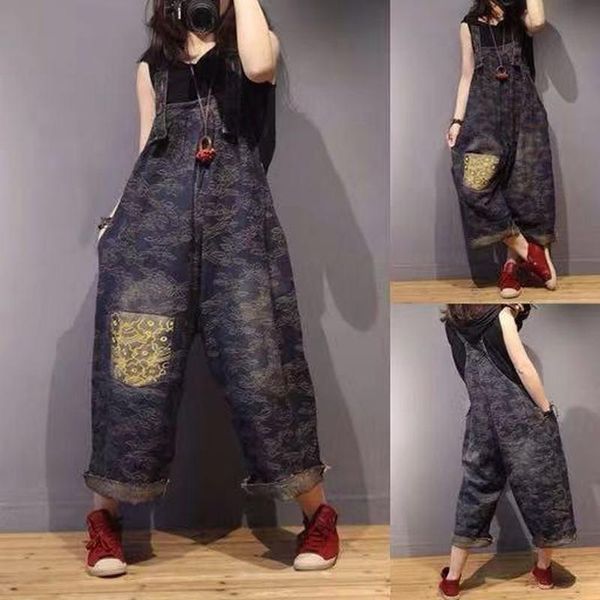 women's jumpsuits & rompers women denim jumpsuit retro lady jacquard loose wide leg, Black;white
women's jumpsuits & rompers women denim jumpsuit retro lady jacquard loose wide leg, Black;white