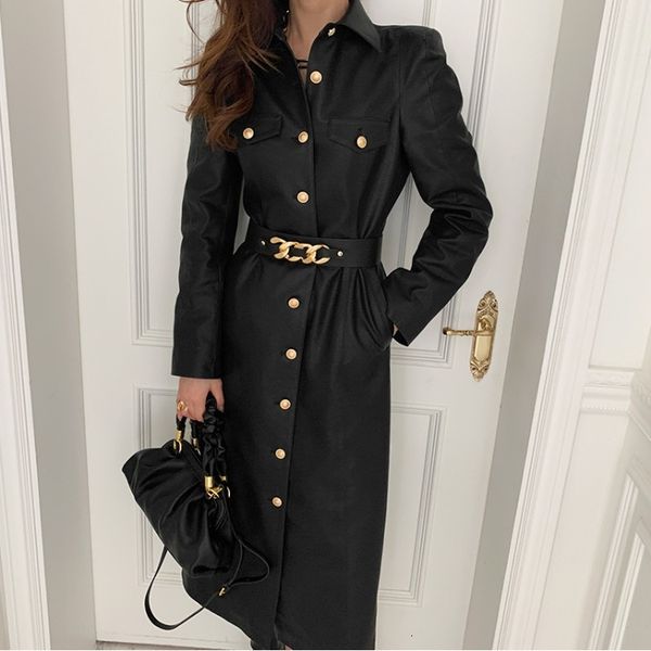 casual dresses dressed in women's leather, put leather dress with casual pocket, button long sleeve, collar down, office uan7, Black;gray
casual dresses dressed in women's leather, put leather dress with casual pocket, button long sleeve, collar down, office uan7, Black;gray