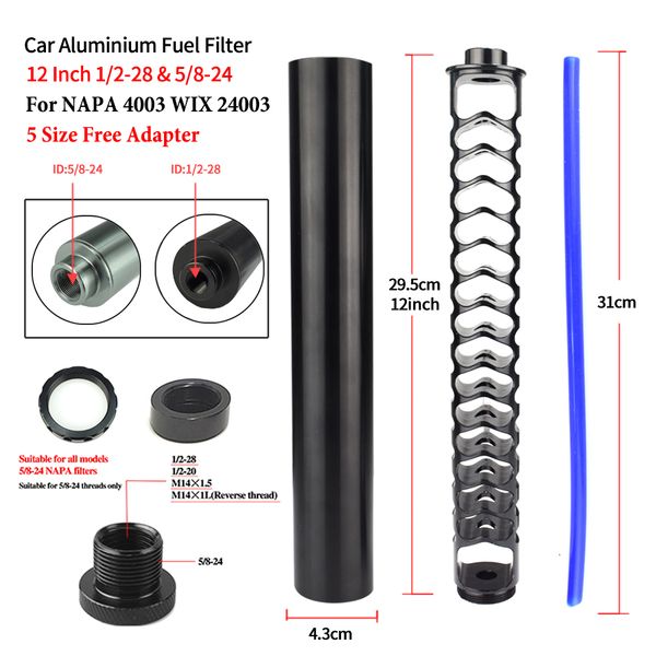 12 inch aluminum car fuel filter extension spiral 1 2x28 solvent trap 5/8-24 single core for napa4003 wix 24003
12 inch aluminum car fuel filter extension spiral 1 2x28 solvent trap 5/8-24 single core for napa4003 wix 24003