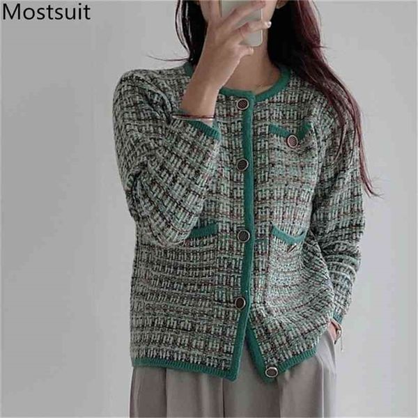 vintage elegant single breasted women sweater coat autumn winter long sleeve o-neck knitted jacket korean ladies 210513, Black;brown
vintage elegant single breasted women sweater coat autumn winter long sleeve o-neck knitted jacket korean ladies 210513, Black;brown