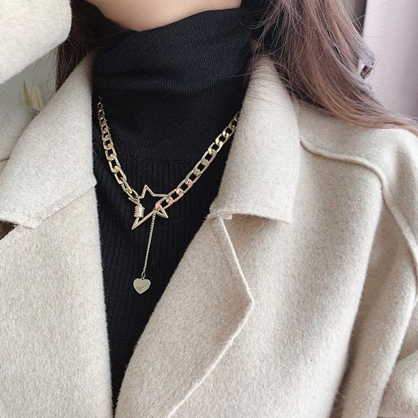chains contracted cold wind pentagram necklace love fashion web celebrity hip-hop pendant han guodong door female temperament, Silver
chains contracted cold wind pentagram necklace love fashion web celebrity hip-hop pendant han guodong door female temperament, Silver