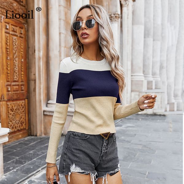 knits casual autumn winter sweater women patchwork color block knitwear long sleeve o neck female skinny pullovers and jumpers, White
knits casual autumn winter sweater women patchwork color block knitwear long sleeve o neck female skinny pullovers and jumpers, White