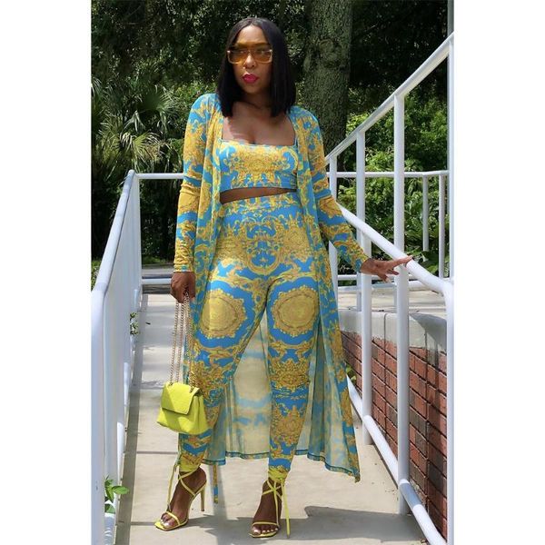 women's two piece pants autumn female fashion condole belt small vest comfortable high waist pencil temperament long coat rich printing, White
women's two piece pants autumn female fashion condole belt small vest comfortable high waist pencil temperament long coat rich printing, White