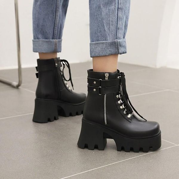 boots soled thick women's british style 2021 versatile punk side zipper short handsome, Black
boots soled thick women's british style 2021 versatile punk side zipper short handsome, Black