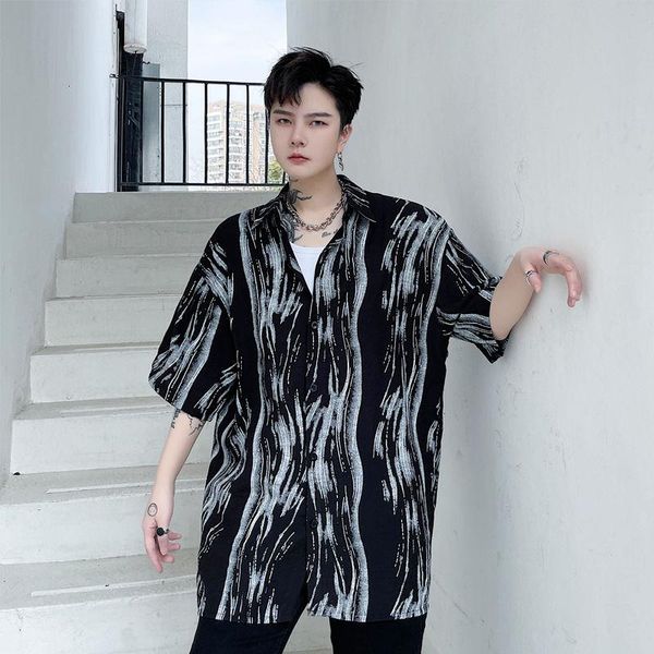 men's casual shirts summer striped shirt men korean fashion loose harajuku streetwear hip-hop five-point sleeve -xl, White;black
men's casual shirts summer striped shirt men korean fashion loose harajuku streetwear hip-hop five-point sleeve -xl, White;black