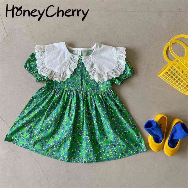 the summer girls' lace collar dress floral children's short-sleeved girls clothes kids fashion 210702, Red;yellow
the summer girls' lace collar dress floral children's short-sleeved girls clothes kids fashion 210702, Red;yellow