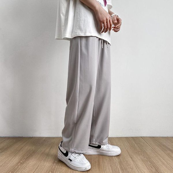 men's pants summer thin casual fashion multicolor wide-leg men streetwear loose breathable straight ice silk mens, Black
men's pants summer thin casual fashion multicolor wide-leg men streetwear loose breathable straight ice silk mens, Black