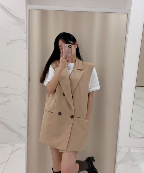 women's vests superaen 2021 autumn solid all match suit vest coat casual woman jacket, Black;white
women's vests superaen 2021 autumn solid all match suit vest coat casual woman jacket, Black;white
