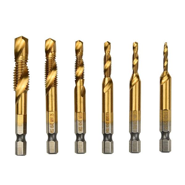hand tools 6pcs m3-m10 screw tap drill bits hss deburring tapping set metric hex high speed steel titanium coated bit
hand tools 6pcs m3-m10 screw tap drill bits hss deburring tapping set metric hex high speed steel titanium coated bit