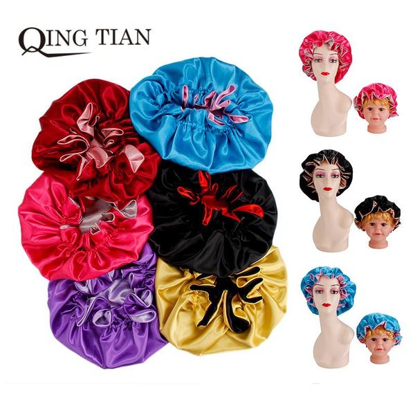 2pcs double color reversible satin bonnet mother baby 2 layer silk sleeping bonnets hair cap beanies
2pcs double color reversible satin bonnet mother baby 2 layer silk sleeping bonnets hair cap beanies