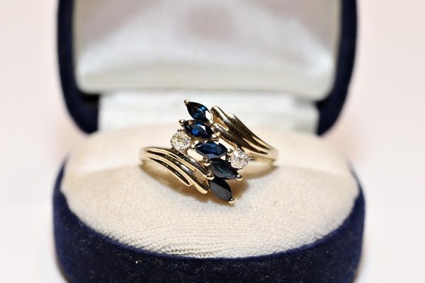 Cluster Rings Perfect Vintage Original 10k Gold Natural Diamond And Sapphire Decorated Ring, Golden;silver
Cluster Rings Perfect Vintage Original 10k Gold Natural Diamond And Sapphire Decorated Ring, Golden;silver