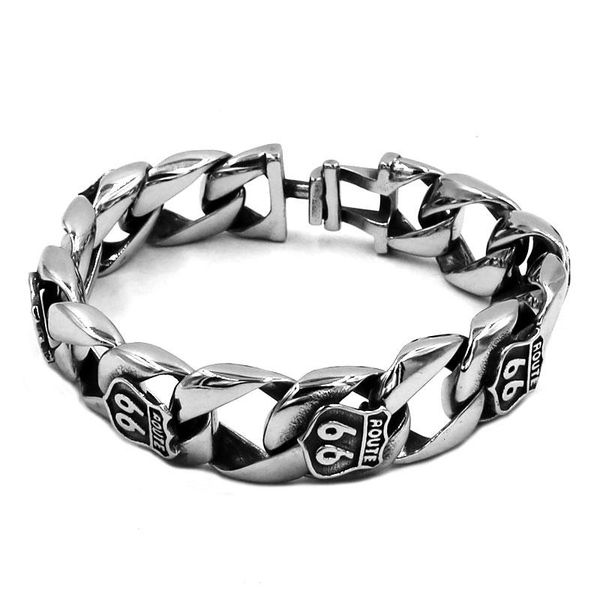 link, chain route 66 bracelet stainless steel jewelry punk historic mother road usa highway motor biker mens wholesale sjb0346a, Black
link, chain route 66 bracelet stainless steel jewelry punk historic mother road usa highway motor biker mens wholesale sjb0346a, Black