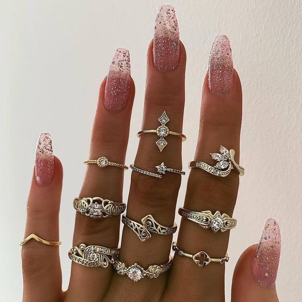 s2225 fashion jewelry knuckle ring set hollow out rhinstone flower stacking rings 11pcs/set, Silver
s2225 fashion jewelry knuckle ring set hollow out rhinstone flower stacking rings 11pcs/set, Silver