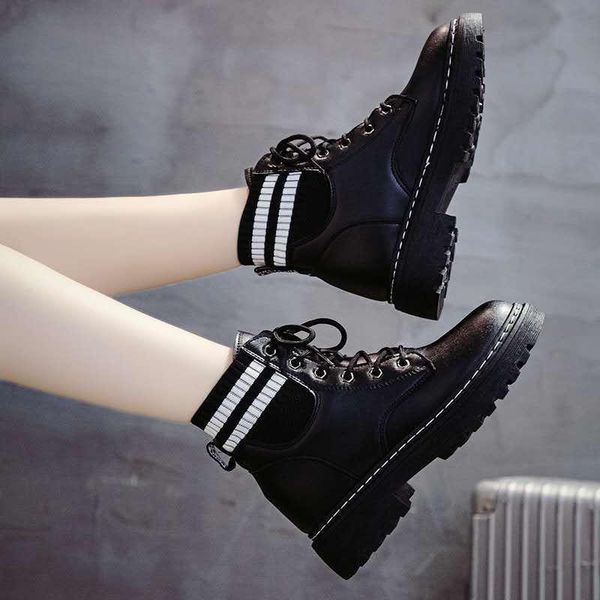boots 2021 autumn winter women's thick-soled leather casual fashion lace-up high, Black
boots 2021 autumn winter women's thick-soled leather casual fashion lace-up high, Black