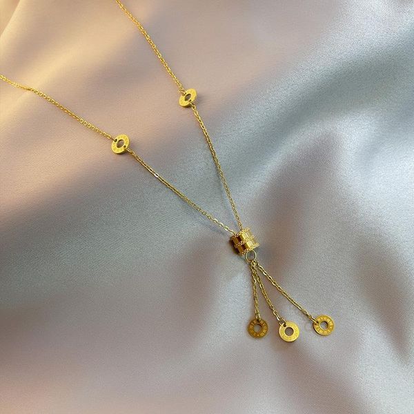 chains necklace female clavicle chain 2021 trend su pendant temperament roman digital jewelry gothic, Silver
chains necklace female clavicle chain 2021 trend su pendant temperament roman digital jewelry gothic, Silver