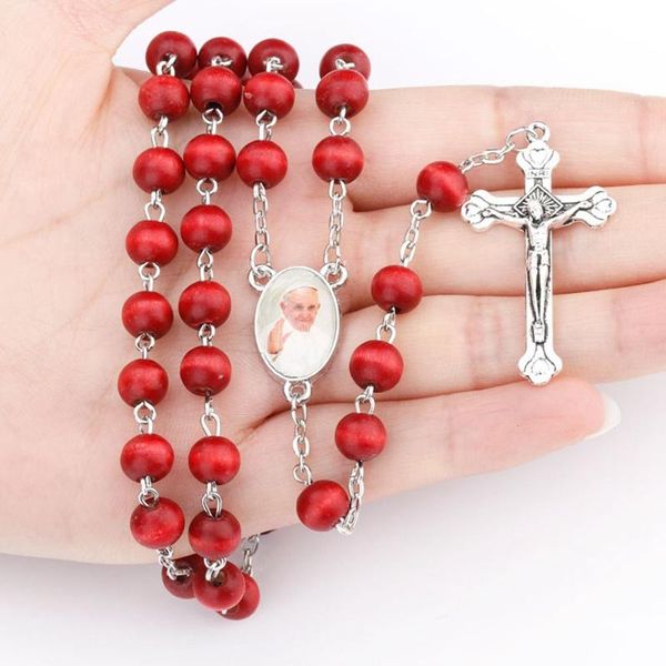 religious pendant red wooden bead catholic rosary necklace rose wood beads cross fashion jewelry necklaces, Silver
religious pendant red wooden bead catholic rosary necklace rose wood beads cross fashion jewelry necklaces, Silver