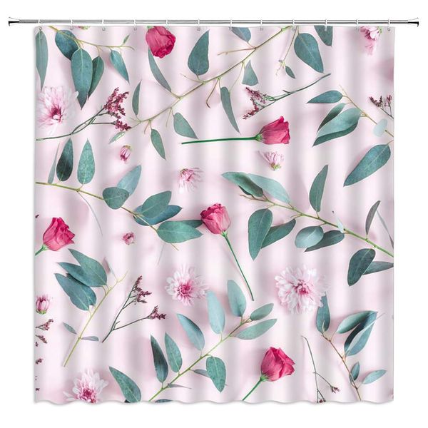 rose flowers shower curtain romantic pink background rose flowers green herbaceous specimens,70x70 inch polyester fabric
rose flowers shower curtain romantic pink background rose flowers green herbaceous specimens,70x70 inch polyester fabric