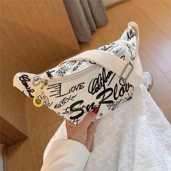 graffiti canvas bag for women 2021 summer chest lady funny waist packs female travel bags letter design girls purses
graffiti canvas bag for women 2021 summer chest lady funny waist packs female travel bags letter design girls purses