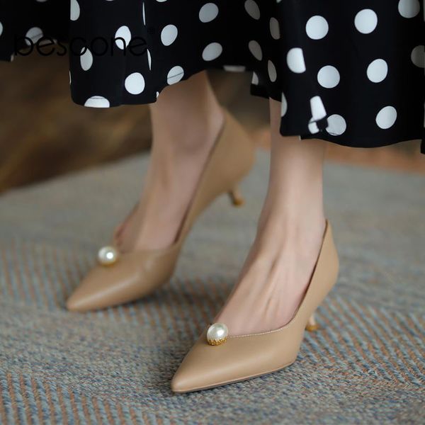 bescone leisure women's shoes simple pearl pointed toe office career thin heels pumps spring/autumn slip-on pumps ladies bo944, Black
bescone leisure women's shoes simple pearl pointed toe office career thin heels pumps spring/autumn slip-on pumps ladies bo944, Black