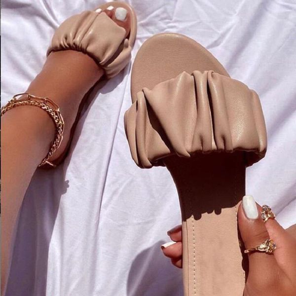 summer women slippers flat sandals pu leather pleated ladies shoes open toe beach flip flops big size outdoor slides, Black
summer women slippers flat sandals pu leather pleated ladies shoes open toe beach flip flops big size outdoor slides, Black
