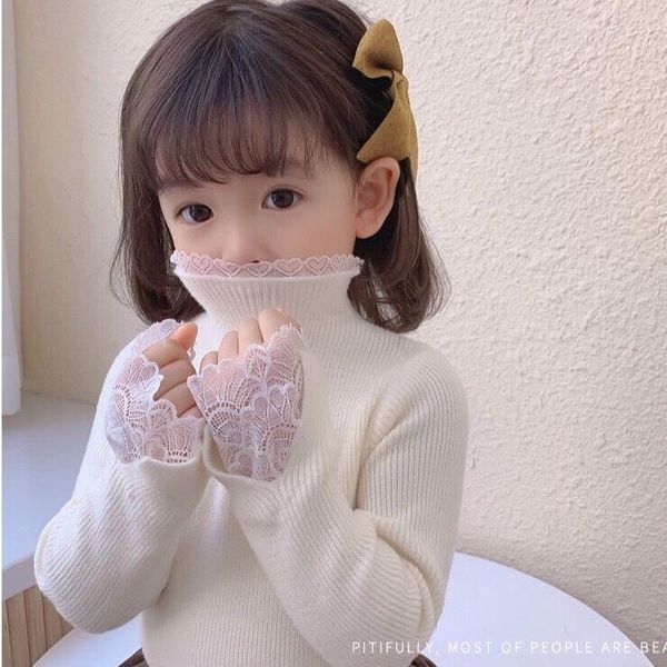 pullover kids girls lace stitching sweaters infant cotton turtleneck pullovers autumn winter pink white casual knitted 2-11y, Blue
pullover kids girls lace stitching sweaters infant cotton turtleneck pullovers autumn winter pink white casual knitted 2-11y, Blue